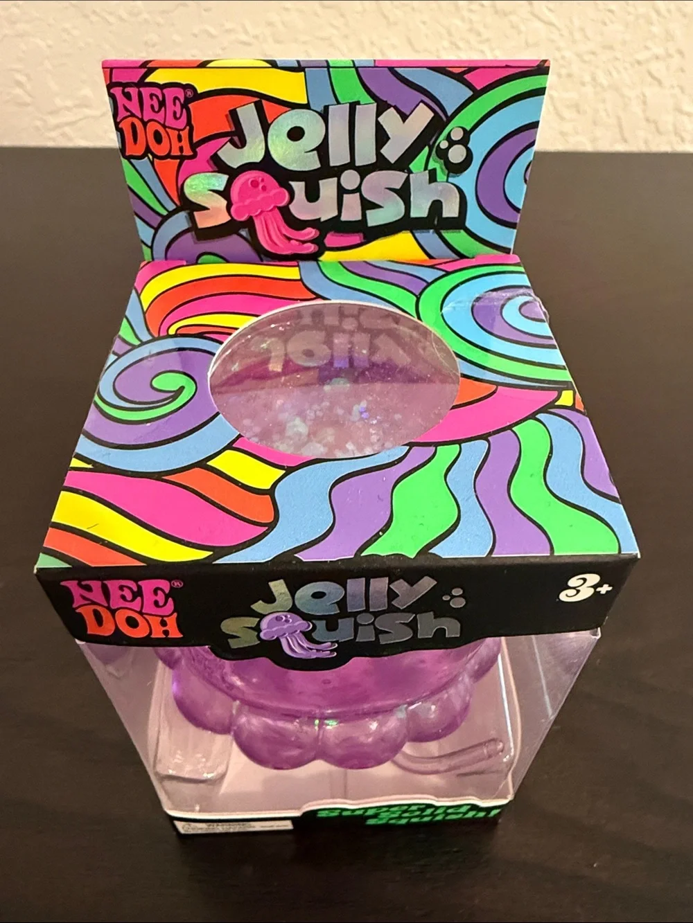 SUPER RARE NeeDoh Jelly Squish Super Solid Squish Jelly fish Toy - Purple
